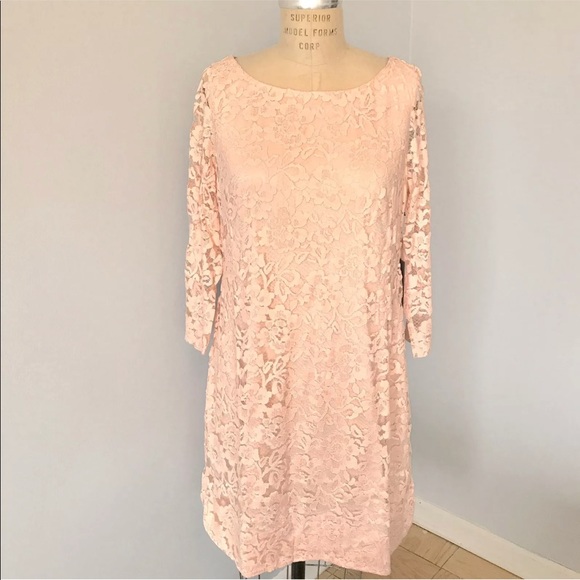vince camuto pink lace dress